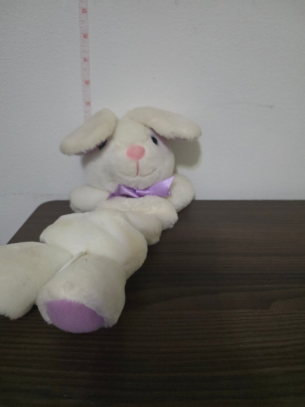 Vintage 1980s Dakin "Stretch-and-Play" Musical Pull-Down Baby Crib Bunny